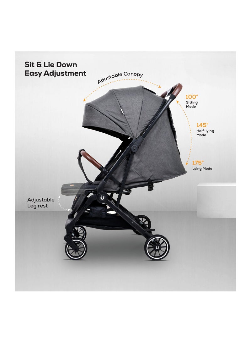 Nurtur Baby Travel Stroller With Storage Basket, Removable Front Bumper, 5 Point Safety Harness, EVA Wheels, Compact Foldable Design, 0 - 36 Months - Image 2