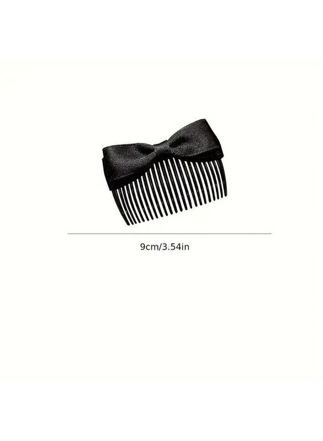 Korean Style Hair Comb and Hairpin Inverted Bow Hair Clip with Teeth for Bangs Ponytails Buns Deep Blue Detangling Comb for Dry Wet Hair Braids Updos - Image 4
