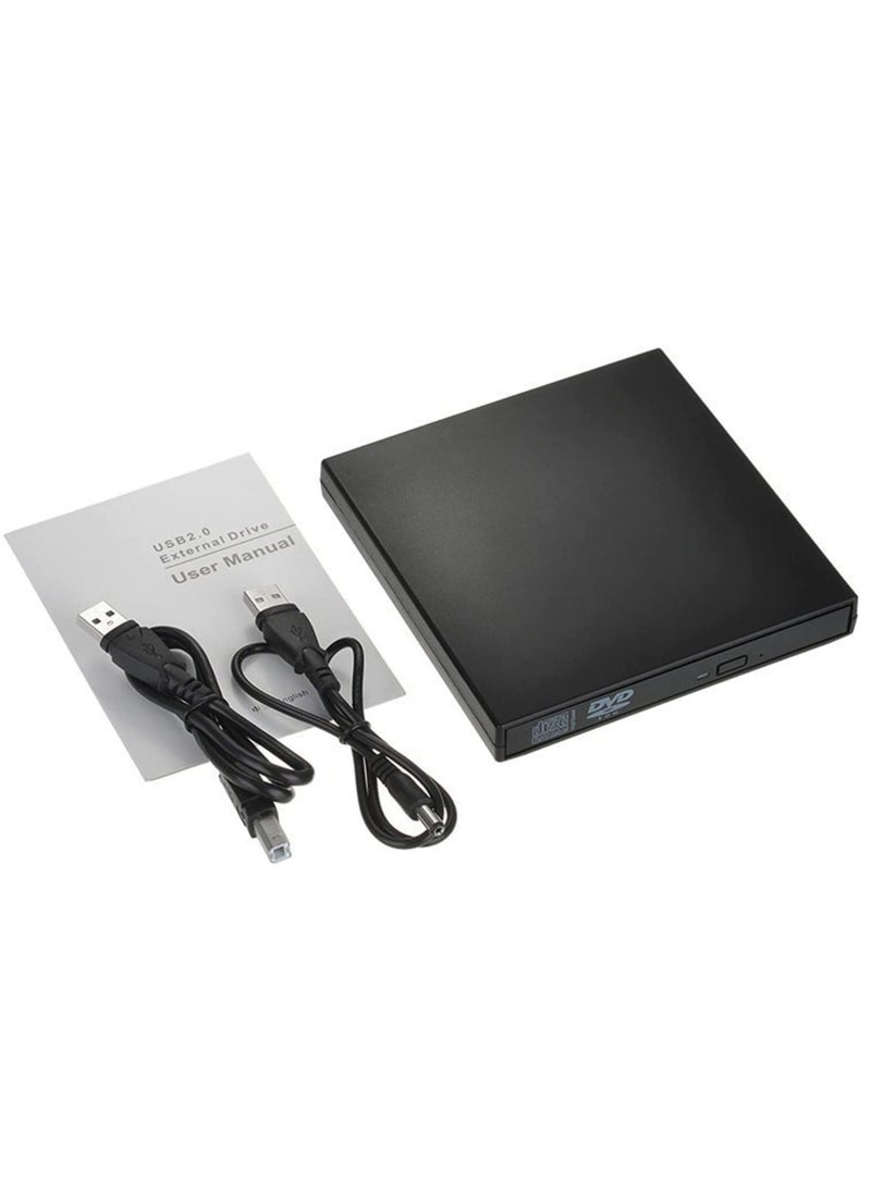 Color Black External Optical Disk Driver Slim CD-RW Burner Writer USB 2.0 DVD-RW Combo Player Plug and Play for Laptop Notebook Desktop PC  - Image 1