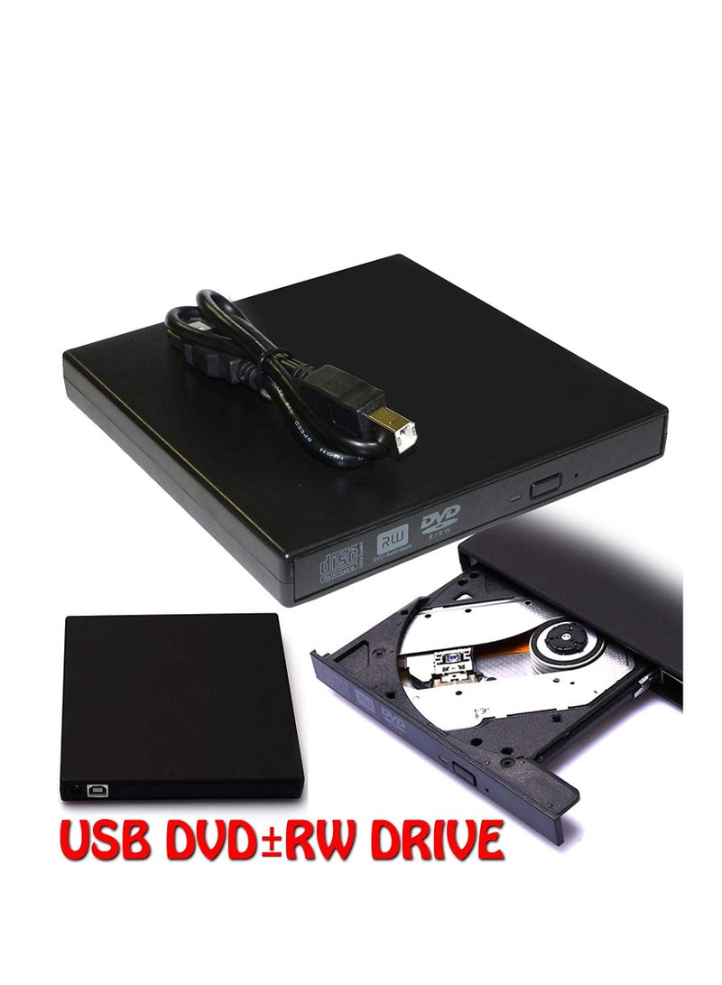 Color Black External Optical Disk Driver Slim CD-RW Burner Writer USB 2.0 DVD-RW Combo Player Plug and Play for Laptop Notebook Desktop PC  - Image 4