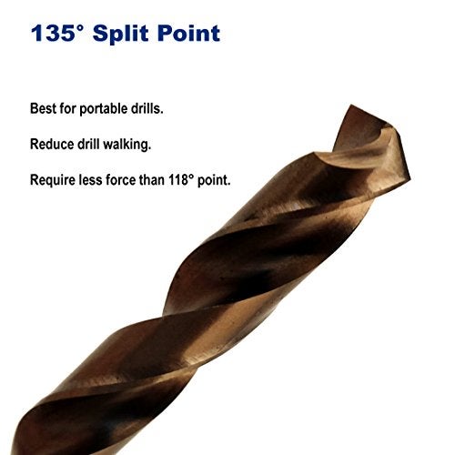 Drill Hulk 5/16-Inch Cobalt Steel M35 Jobber Length Twist Drill Bits for Hard Metal, Stainless Steel, Pack of 6 - Image 5