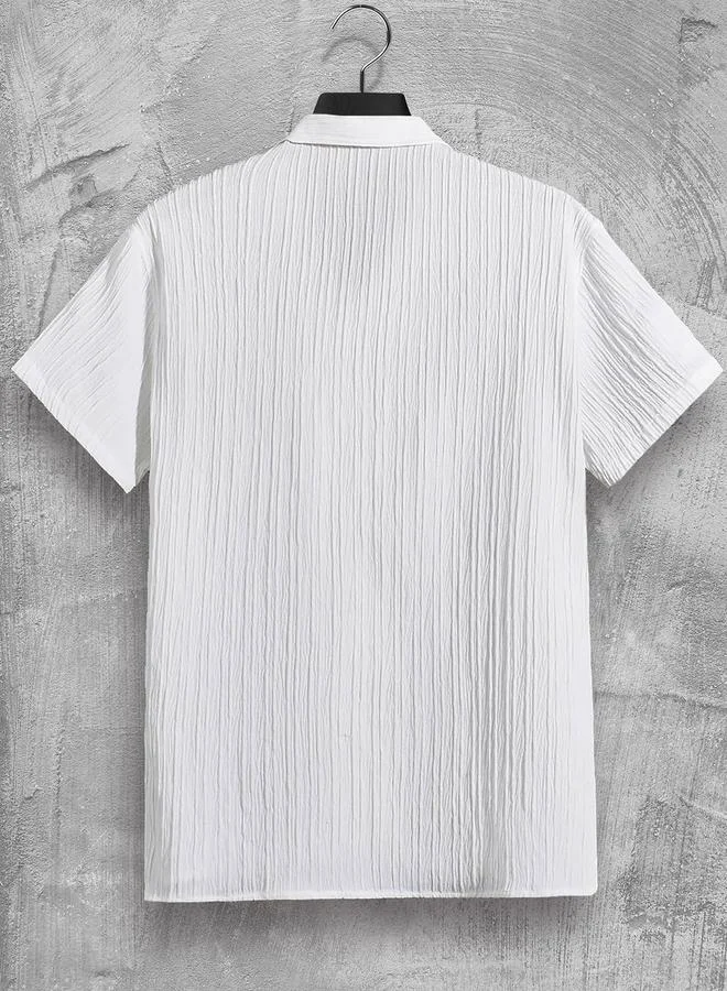 Take Two Men Plus Size Textured Short Sleeve Shirt