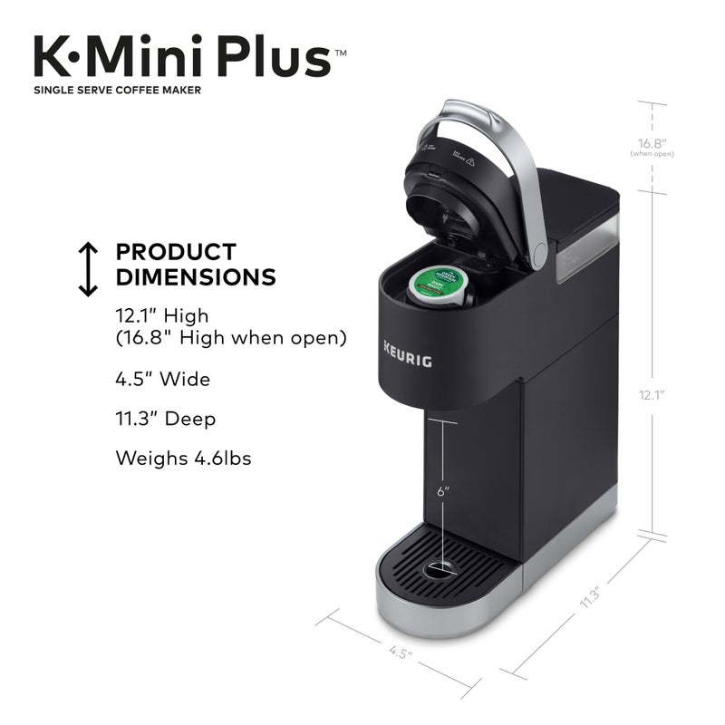 Keurig K-Mini Plus Single Serve K-Cup Pod Coffee Maker, with 6 to 12oz Brew Size, Stores up to 9 K-Cup Pods, Travel Mug Friendly, Matte White - Image 3