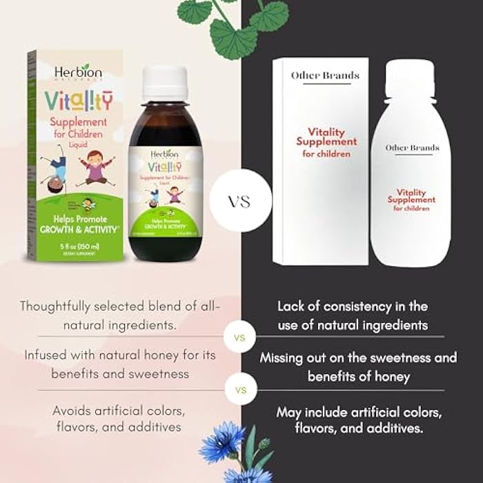 HERBION Naturals Vitality Supplement for Children, Promotes Growth and Appetite, Relieves Fatigue, Improves Mental & Physical Performance, for Kids 1 Year & Above, 5 Fl Oz (Pack of 2) - Image 5