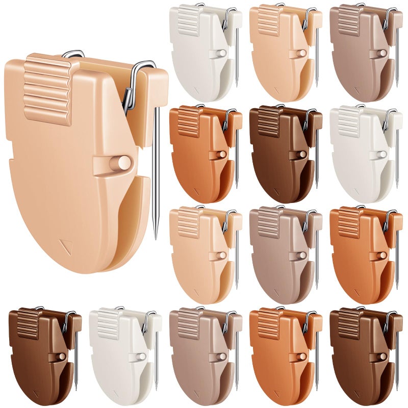Feifeiya 15 Pcs Cubicle Clips Fabric Panel Cubicle Accessories Fabric Partition Panel Wall Clip Office Photos Wall for Notes Memos Standard Size, 40-Sheet Capacity (Brown) - Image 1