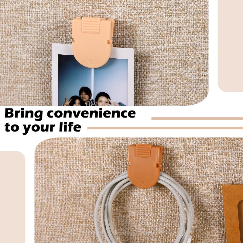 Feifeiya 15 Pcs Cubicle Clips Fabric Panel Cubicle Accessories Fabric Partition Panel Wall Clip Office Photos Wall for Notes Memos Standard Size, 40-Sheet Capacity (Brown) - Image 2
