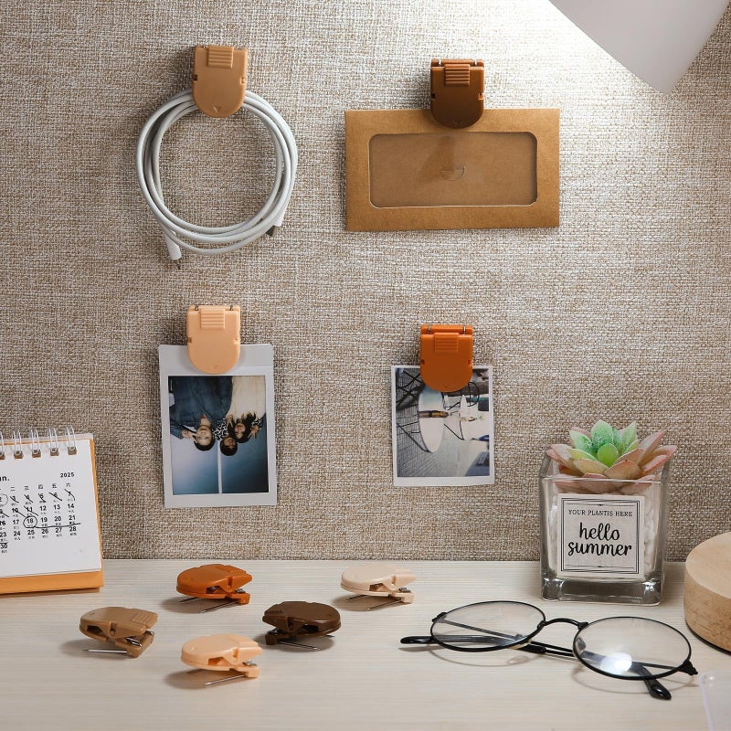 Feifeiya 15 Pcs Cubicle Clips Fabric Panel Cubicle Accessories Fabric Partition Panel Wall Clip Office Photos Wall for Notes Memos Standard Size, 40-Sheet Capacity (Brown) - Image 4