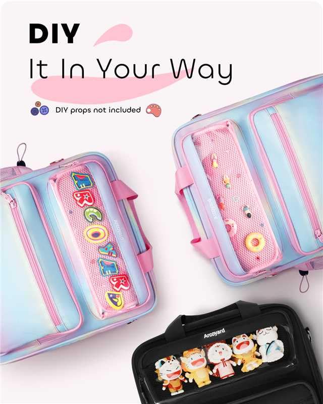 Arcoyard Zipper Binder 3 Ring with Ita Window 3 Inch Binder with Zipper DRing Fits 14 in Laptop 3in1 ShoulderBackpackHandle 600 Sheets Capacity for School Office Pink Blue - Image 3