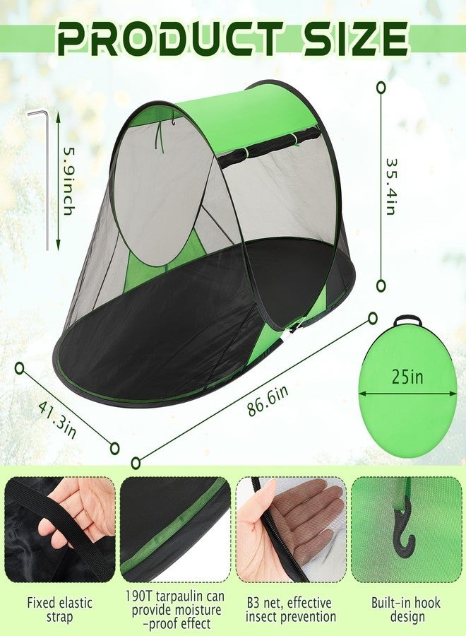 Wowangce Pop up Mosquito Net Tent and Sleeping Pad for Camping One Person Instant Pop up Screen Tent Thick 5 Inch Portable with Pillow for Outdoor Summer Camp Bed Camping Cot - Image 2