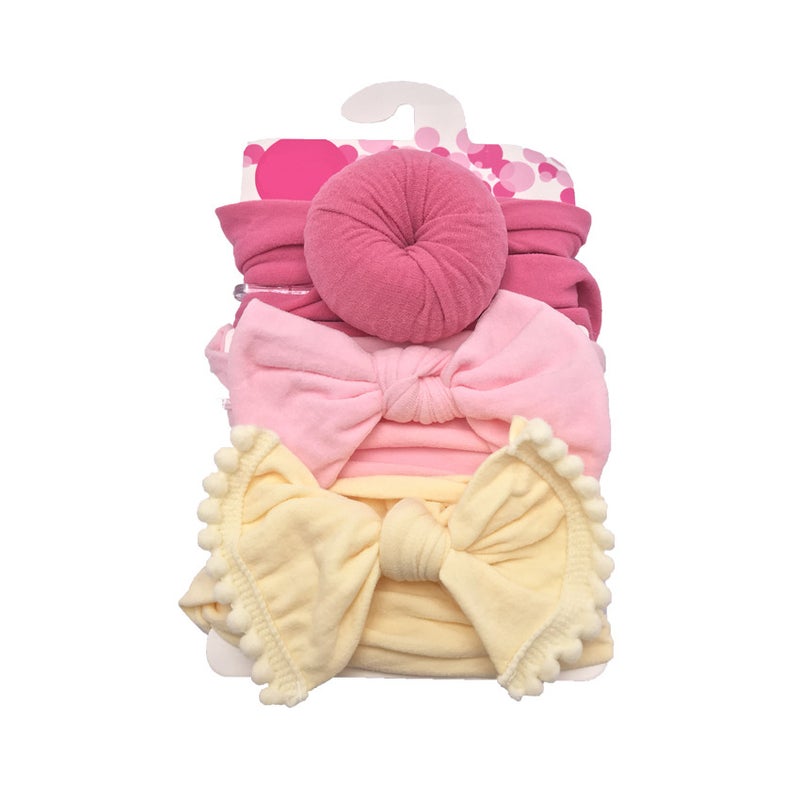 New Baby Headband Children'S Nylon Bow Lace Headband Three-Piece Set Baby Elastic Hairpin Hair Accessories - Image 5