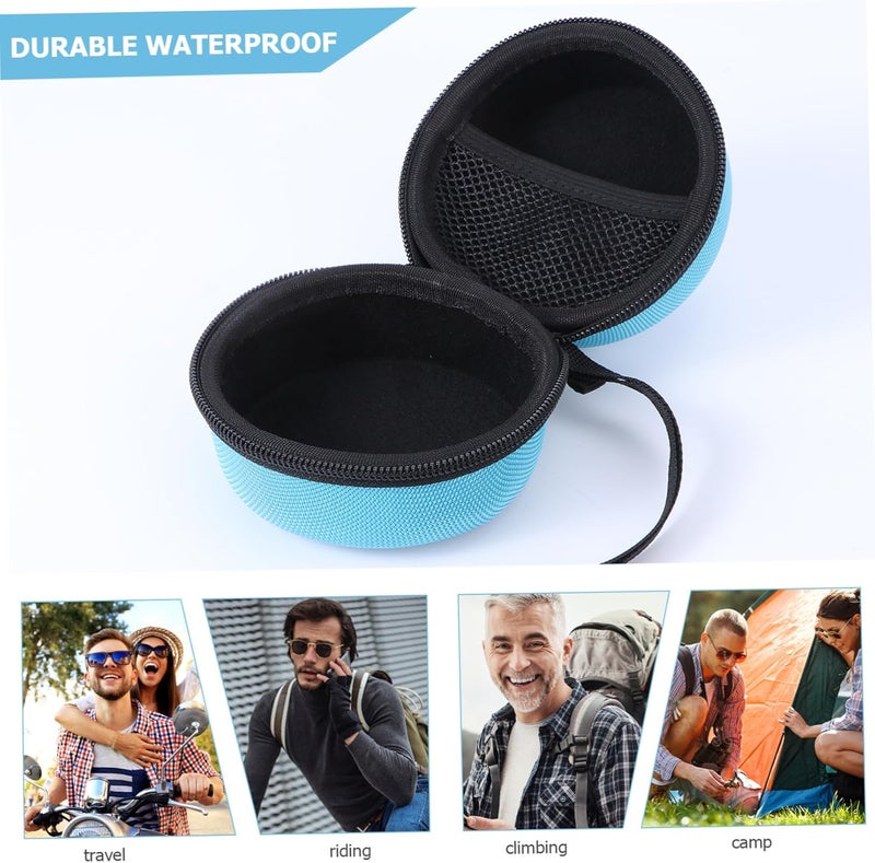 حقيبة تخزين مكبر الصوت المحمولة للسفر الخارجي مع خطاف، حقيبة خفيفة الوزن باللون الأزرق السماوي، تشمل منظم كابل مع حلقة تسلق للتنزه وركوب الدراجات - Image 4