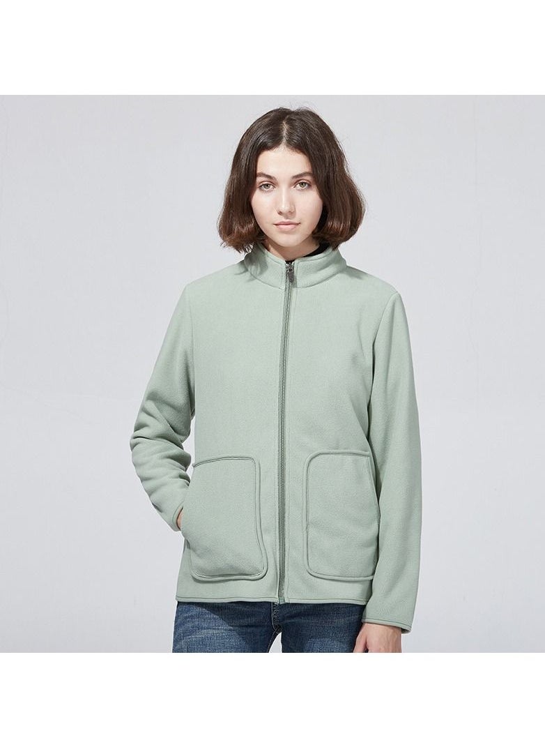Loquat - Outdoor Plush Cardigan Mock Neck Overcoat - Image 1