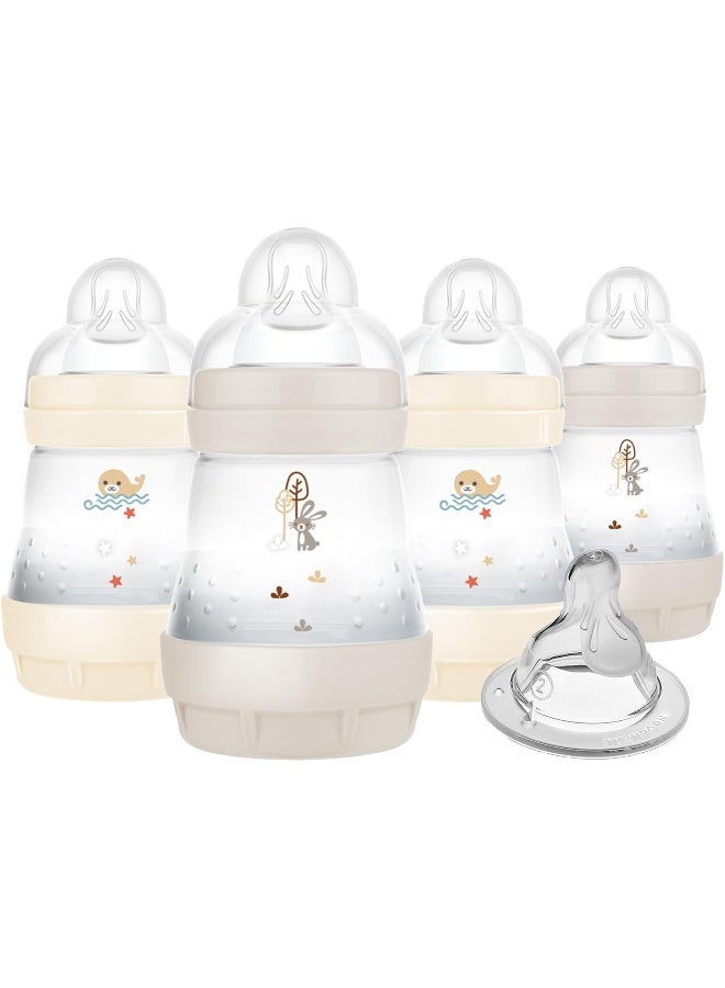 MAM Easy Start Anti-Colic Baby Bottle 5 oz, Slow Flow, Breastfeeding-Like Silicone Bottle, Reduces Colic, Gas, & Reflux, Easy-to-Clean, BPA-Free, Vented Baby Bottles for Newborns, 0-3 Months - Image 1