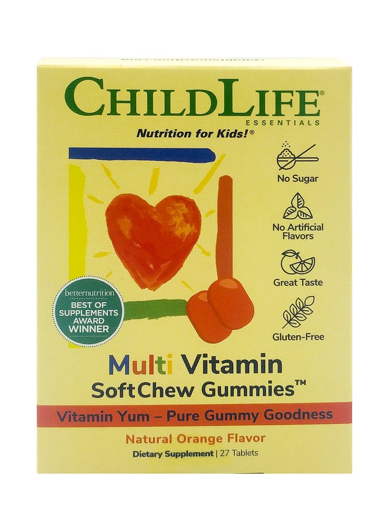 CHILDLIFE Essentials Multvitamin Softchew Gummies Natural Orange Flavour 27 Tablets - Image 2