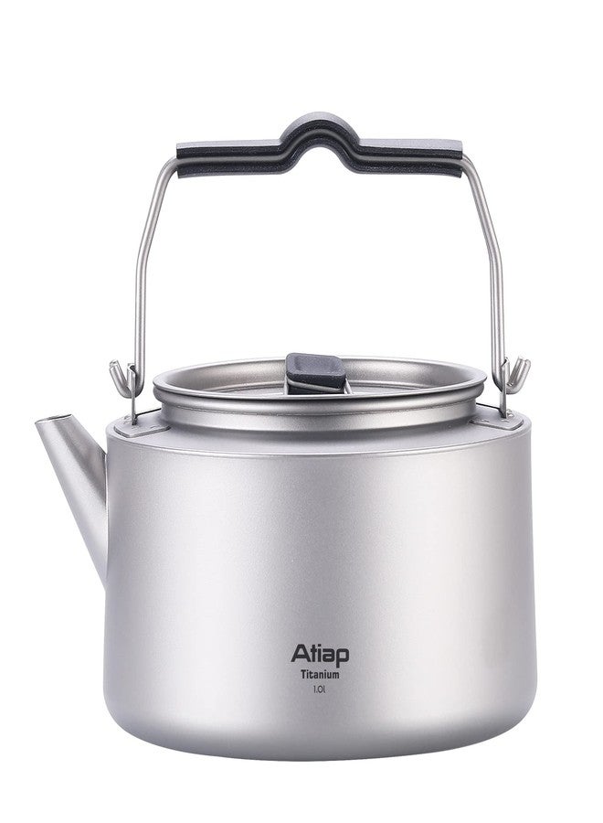 ATiAP Titanium Kettle Coffee Tea Pot 0.6L/ 1L with Mesh Bag Portable for Outdoor Camping (Ta9082-1L) - Image 1