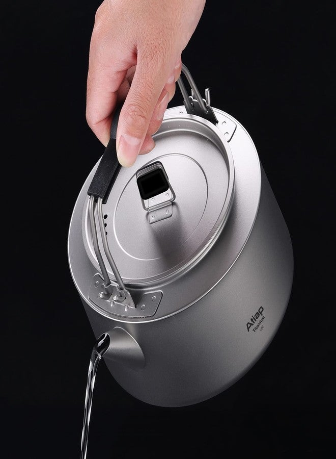 ATiAP Titanium Kettle Coffee Tea Pot 0.6L/ 1L with Mesh Bag Portable for Outdoor Camping (Ta9082-1L) - Image 5