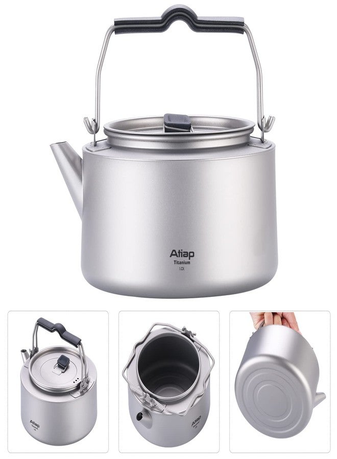 ATiAP Titanium Kettle Coffee Tea Pot 0.6L/ 1L with Mesh Bag Portable for Outdoor Camping (Ta9082-1L) - Image 3