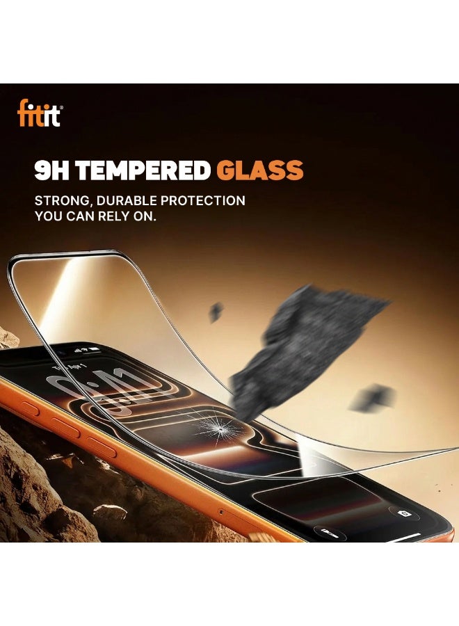 FITIT حماية شاشة زجاجية مقسّاة لجهاز iPhone 17 Pro - صلابة 9H، وضوح HD، مقاومة لبصمات الأصابع والبقع، متوافقة مع الجرابات – فيتت - Image 3