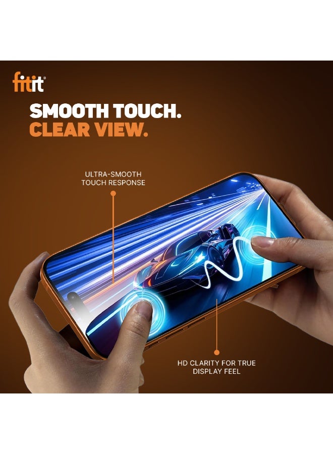 FITIT حماية شاشة زجاجية مقسّاة لجهاز iPhone 17 Pro - صلابة 9H، وضوح HD، مقاومة لبصمات الأصابع والبقع، متوافقة مع الجرابات – فيتت - Image 5