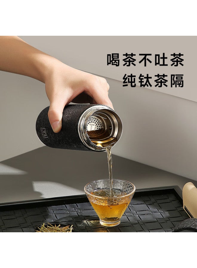 Relea Men's Pure Titanium Insulated Mug With Tea Infuser, Temperature Display, Outdoor Business Titanium Cup Gift Box New Year Present - Image 2