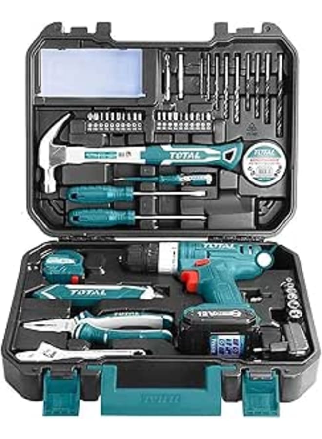 Total Tools Kit with a 12-Volt Drill Model - (127 Pieces)