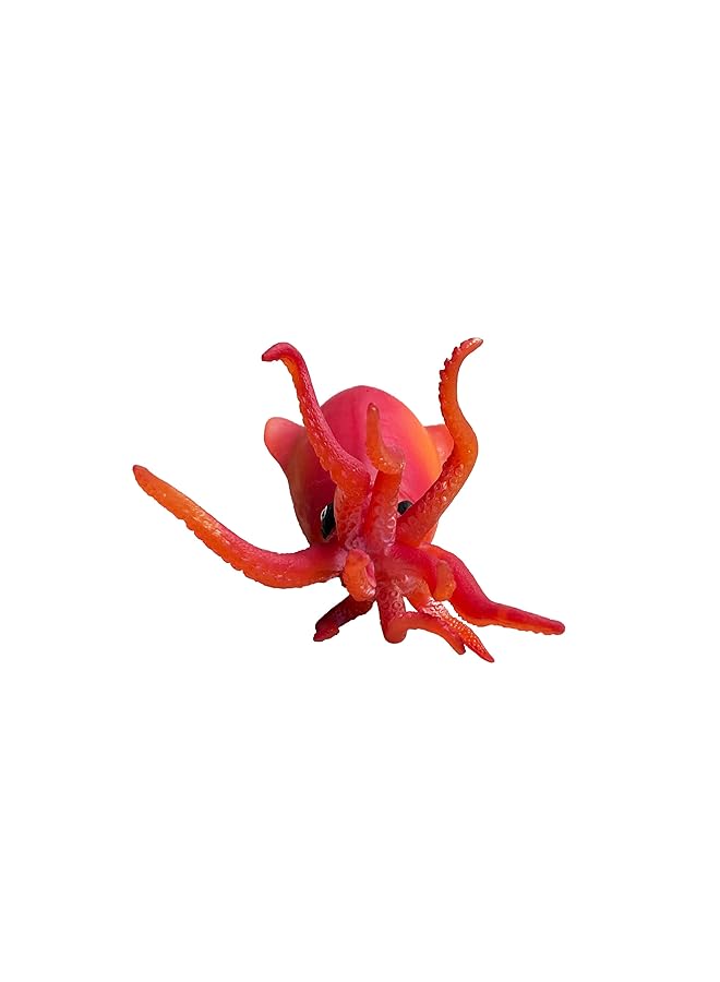 macmerise Galaxy Squid Realistic Toy Figure With Long Tentacles And Large Eyes Reddish Pink - Image 4