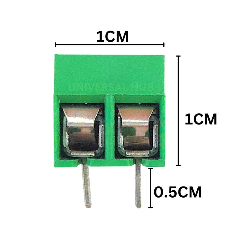 UNIVERSAL HUB Terminal Block Wire Connector PCB Mount 5mm Pith 2 Pin Screw Terminal Block Connector PBT YX-126 Connector AC 300V, 10A 14-22 AWG Pack of 30 - Image 2