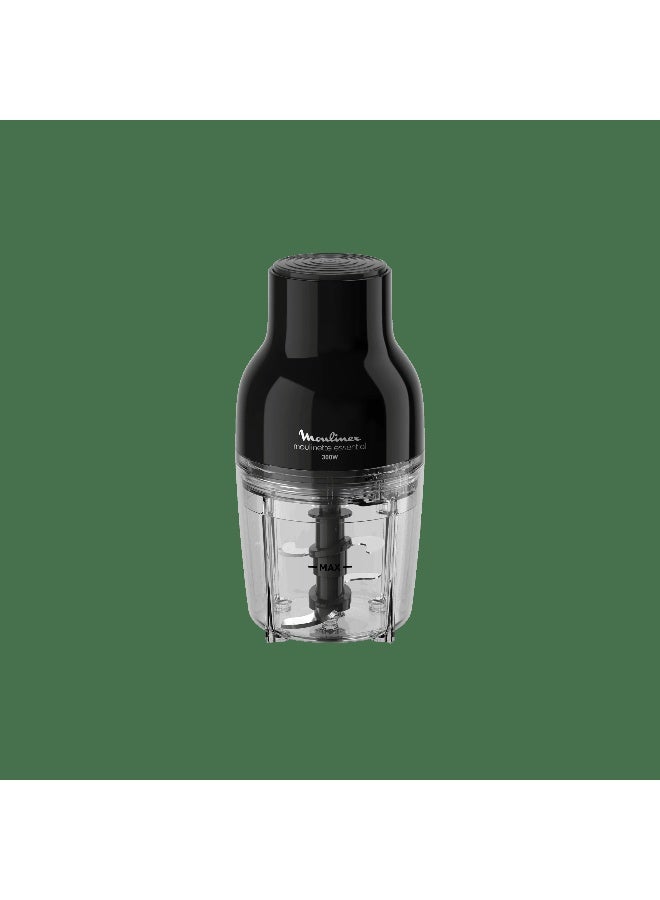 MOULINEX Moulinette Essential Electric Food Chopper | 3-in-1, Mincing, Chopping, Mixing | 2x 400 ml Bowls | Stainless Steel Blades | Black | DJ520827 400 ml 300 W DJ520827 black - Image 2