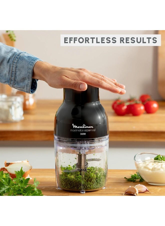 MOULINEX Moulinette Essential Electric Food Chopper | 3-in-1, Mincing, Chopping, Mixing | 2x 400 ml Bowls | Stainless Steel Blades | Black | DJ520827 400 ml 300 W DJ520827 black - Image 4