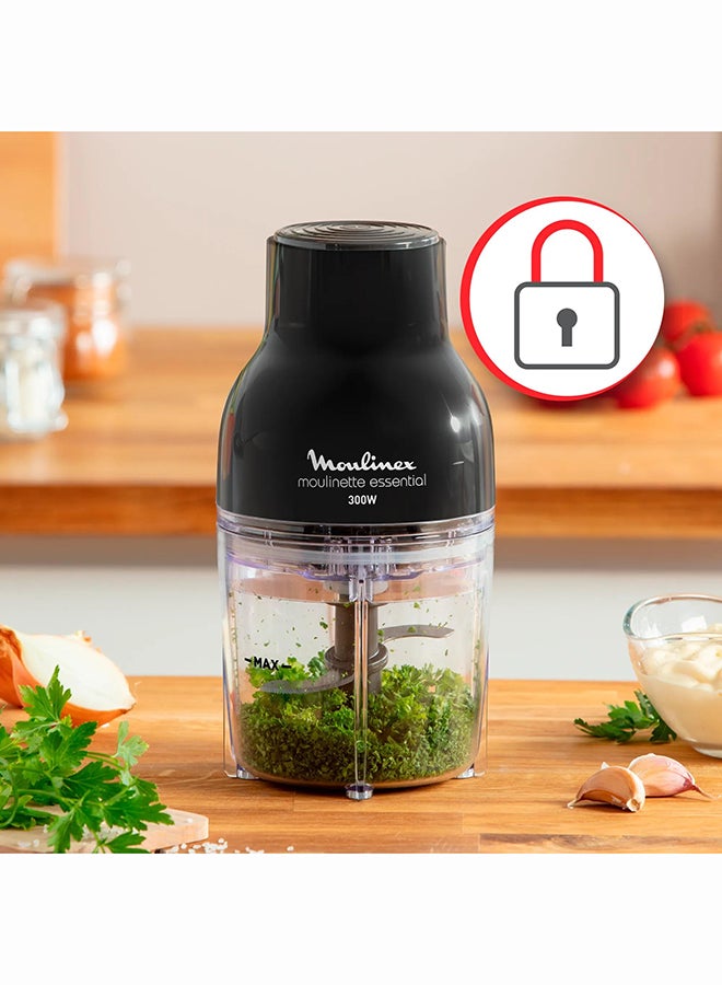 MOULINEX Moulinette Essential Electric Food Chopper | 3-in-1, Mincing, Chopping, Mixing | 2x 400 ml Bowls | Stainless Steel Blades | Black | DJ520827 400 ml 300 W DJ520827 black - Image 2