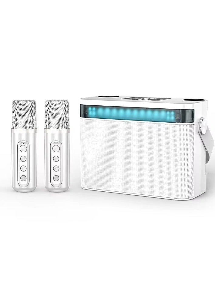 TIGER - YS 224 Portable Wireless Bluetooth Karaoke Speaker with Powerful Stereo Bass | Dual Wireless Microphones Included | Compact Rechargeable Bluetooth Speaker for Karaoke Parties, Outdoor Events, Home Entertainment, and Clear Sound Streaming - Image 1