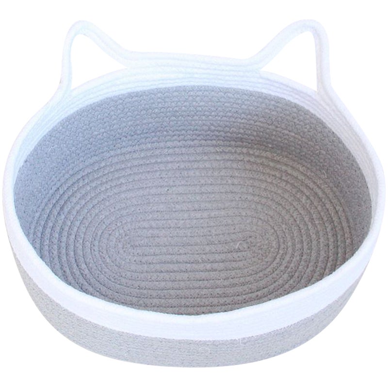 2 pcs Cotton Thread Woven Basket Living Room Blanket Clothes Storage Basket - Image 4