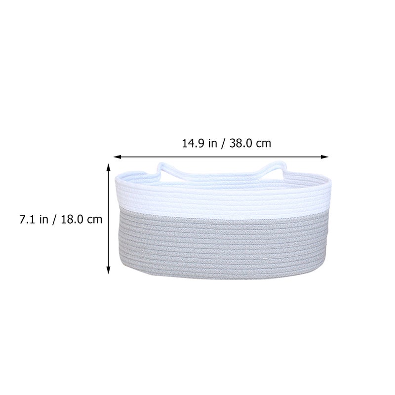 2 pcs Cotton Thread Woven Basket Living Room Blanket Clothes Storage Basket - Image 2