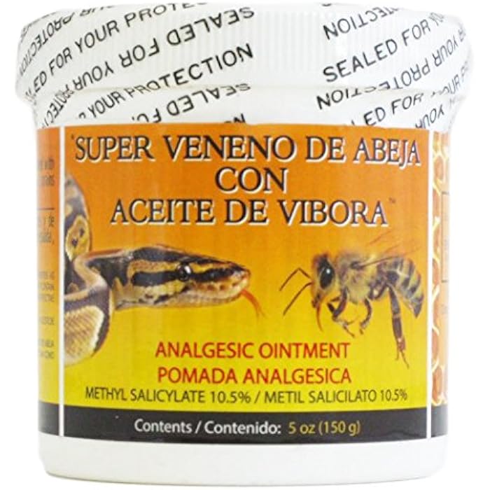 elp essential Veneno De Abeja Aceite De Vibora Analgesic Ointment 5 oz (150 g) Paraben Free - Image 1