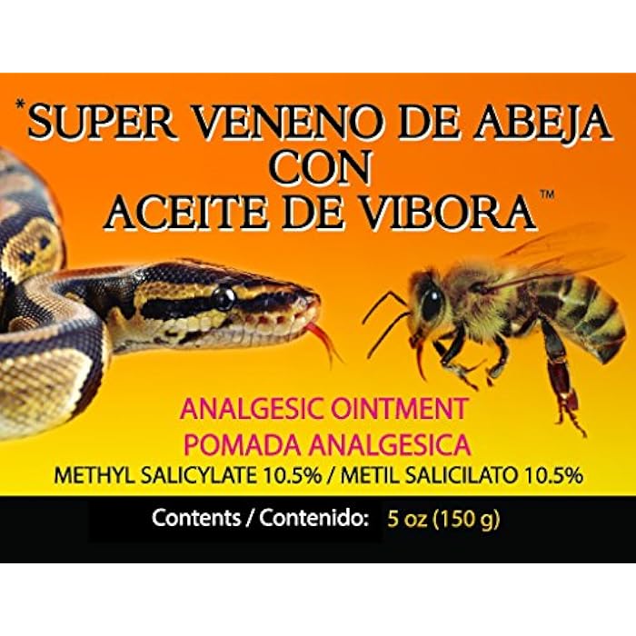 elp essential Veneno De Abeja Aceite De Vibora Analgesic Ointment 5 oz (150 g) Paraben Free - Image 2