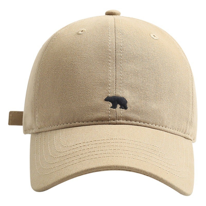 Japanese Style Simple Polar Bear Embroidery Hat Children''s Vintage Soft Top Curved Eaves Face Show All-match Fashion Baseball Cap for Couple - Image 2