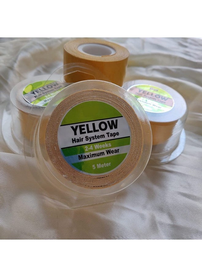 Zohra - ™ Yellow Double Sided Ultra Hold Hair Wig Patch Tape Roll For Men 5 Meter - Image 1