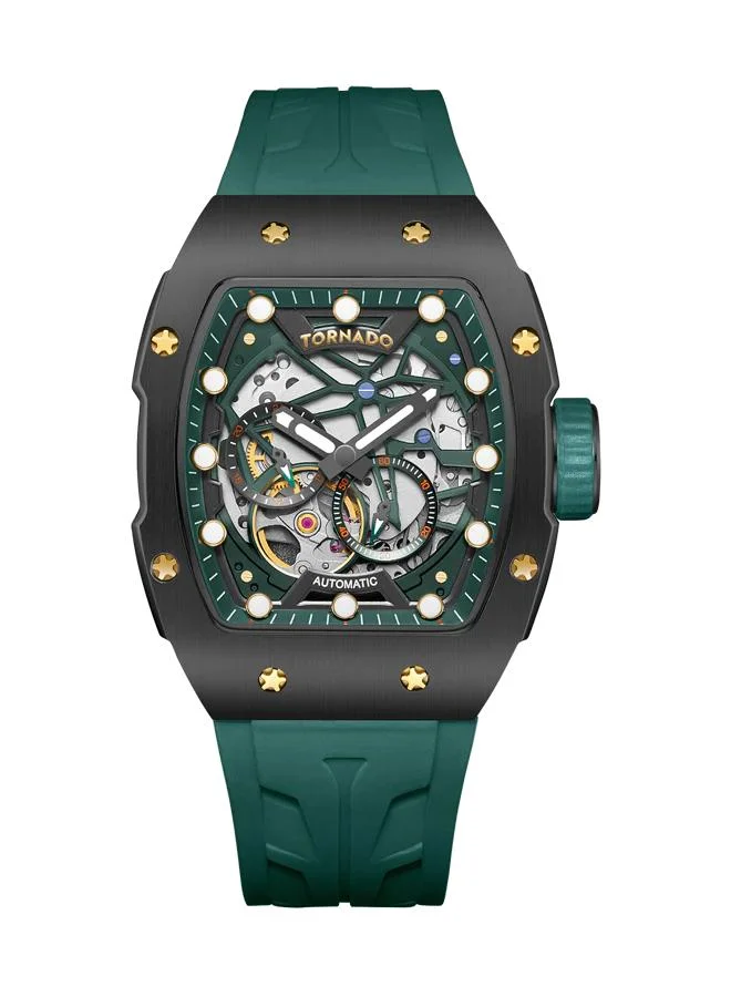 تورنيدو Men's Silicone Automatic Watch T24302-BSHB - 38.5m mx49mm mm