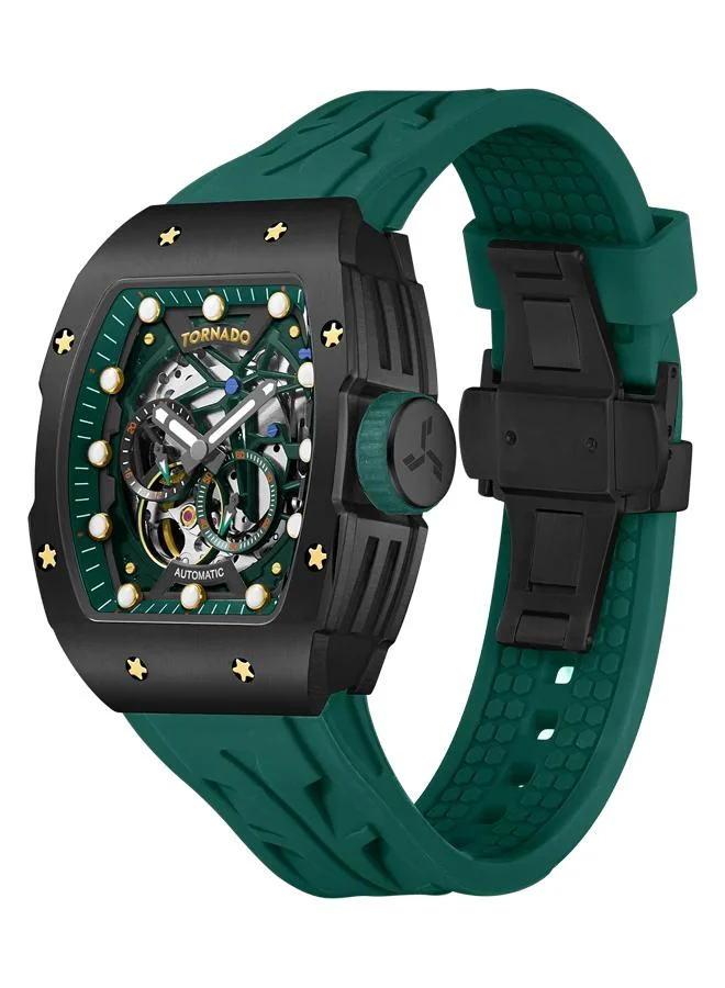 تورنيدو Men's Silicone Automatic Watch T24302-BSHB - 38.5m mx49mm mm