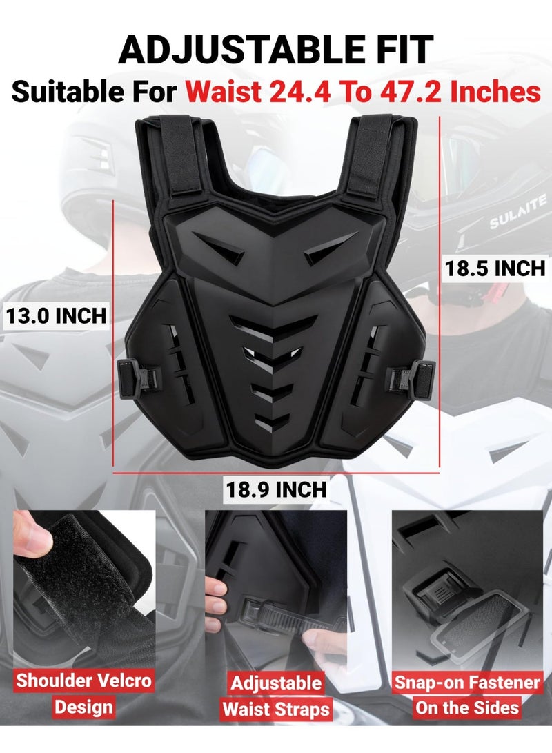 Arabest Motorcycle Armor Vest Protective Shock Absorption Breathable Black Unisex Chest Protector for MotocrossMotorcycle Armor Vest Protective Shock Absorption Breathable Black Unisex Chest Protector for Motocross - Image 5