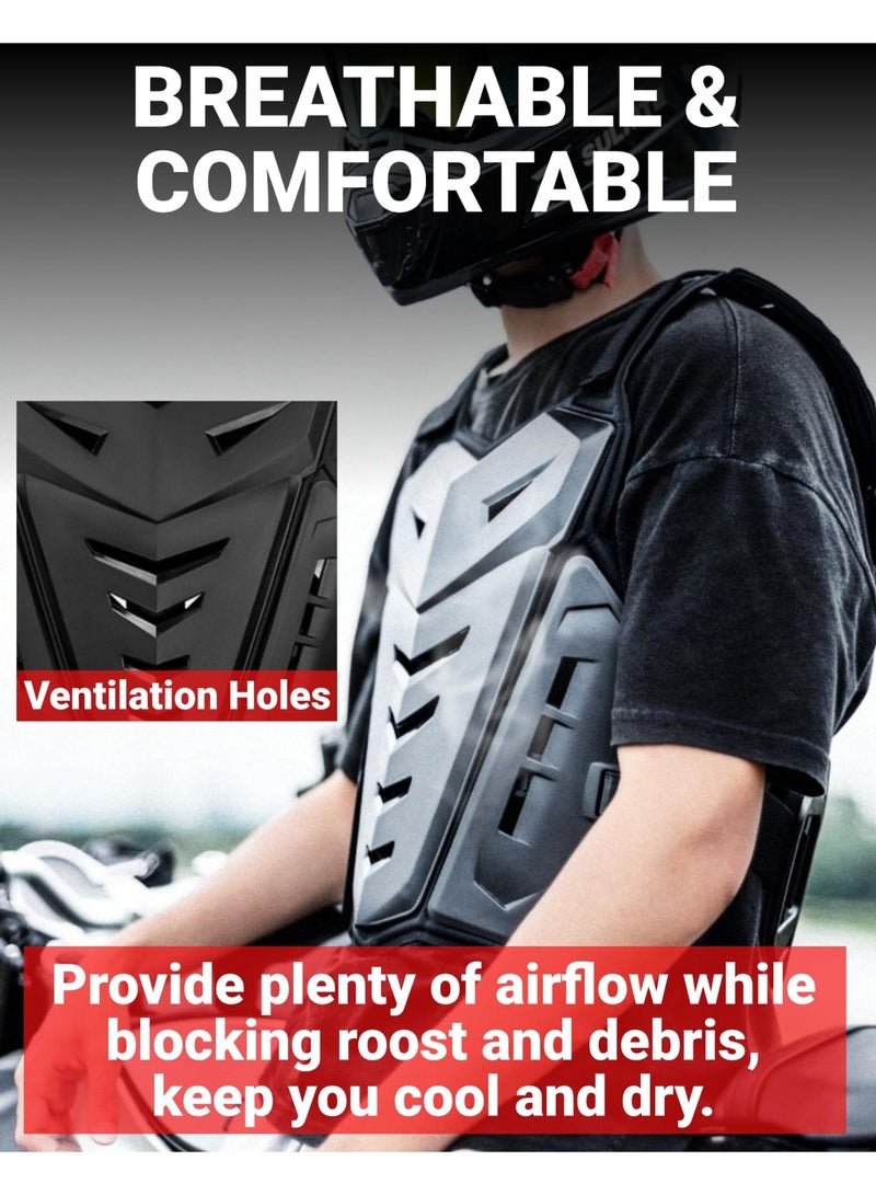 Arabest Motorcycle Armor Vest Protective Shock Absorption Breathable Black Unisex Chest Protector for MotocrossMotorcycle Armor Vest Protective Shock Absorption Breathable Black Unisex Chest Protector for Motocross - Image 4