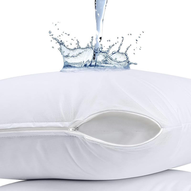 AMAR HOMES COMFORTABLE SLEEP Amar Homes 100% Water Resistant Pillow Protector Terry Cotton 220 GSM White - Pack of 2 (16"x24"), Zippered Closure, Complete Protection Against Water Spills, Dust Mites, Bedbugs and Allergens - Image 4
