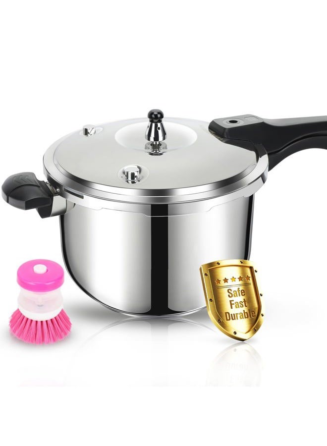 Peterboo 3 LitersNone Stainless Steel Pressure Cooker, Peterboo 3 Quart Induction Compatible Thickened Small Pressure Cooker with Spring Valve Safeguard Devices, Compatible with Gas & Induction Cooker 1-2 people Use Silver - Image 1