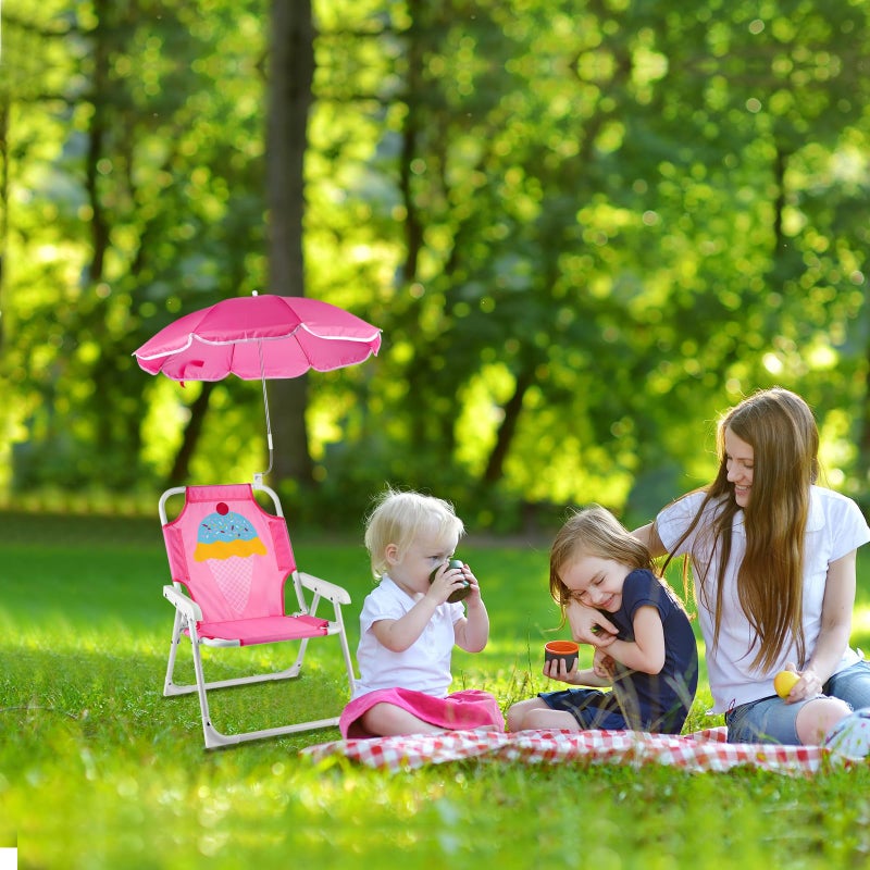 PLULON Kids Beach Chair with Umbrella Folding Lawn and Camping Chair with Summer Shade Children's Beach Chair for Pool Travel Outdoor(for 1-5 Years Old) - Image 4