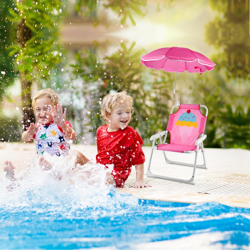 PLULON Kids Beach Chair with Umbrella Folding Lawn and Camping Chair with Summer Shade Children's Beach Chair for Pool Travel Outdoor(for 1-5 Years Old) - Image 5
