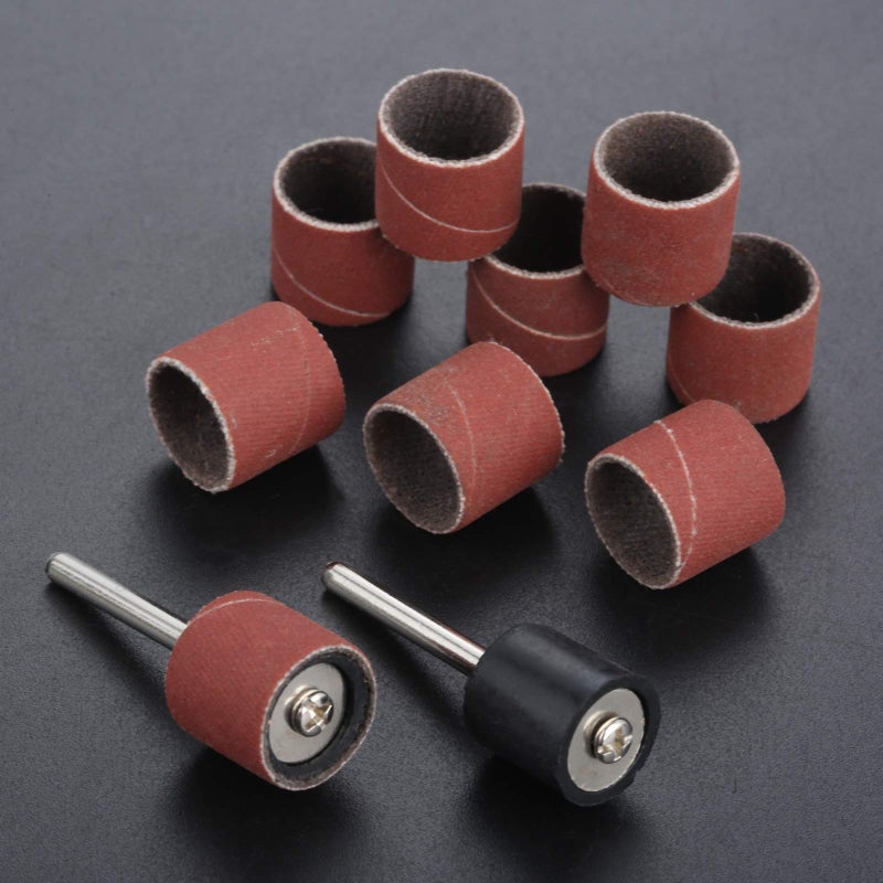 Yetaha 100 PCs Sanding Bands 600 Grit Drums Sleeves for DREMEL Rotary Tools with 2PCs Mandrel 12CM - Image 5