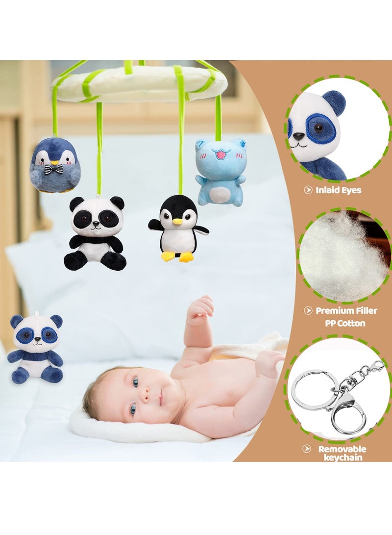 KASTWAVE 4 Inch Panda Plush Toy with Keychain - Small Stuffed Animal, Ideal for Award, Goodie Bag Fillers, Animal Themed Party Favors, and Kindergarten Classroom Gifts - Image 4