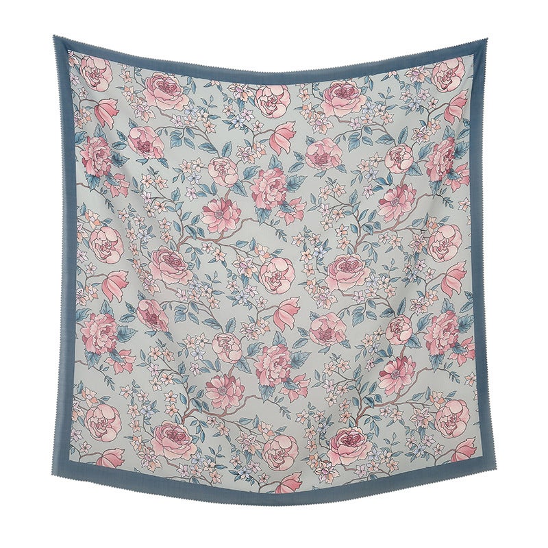 Malaysia Floral Print Laser Cut Large Scarf 15# 