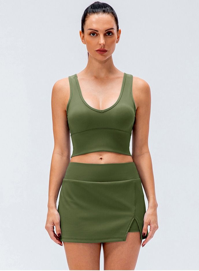 Loquat High resilient speed to dry yoga sports tank top tennis skirt suits  - Image 1