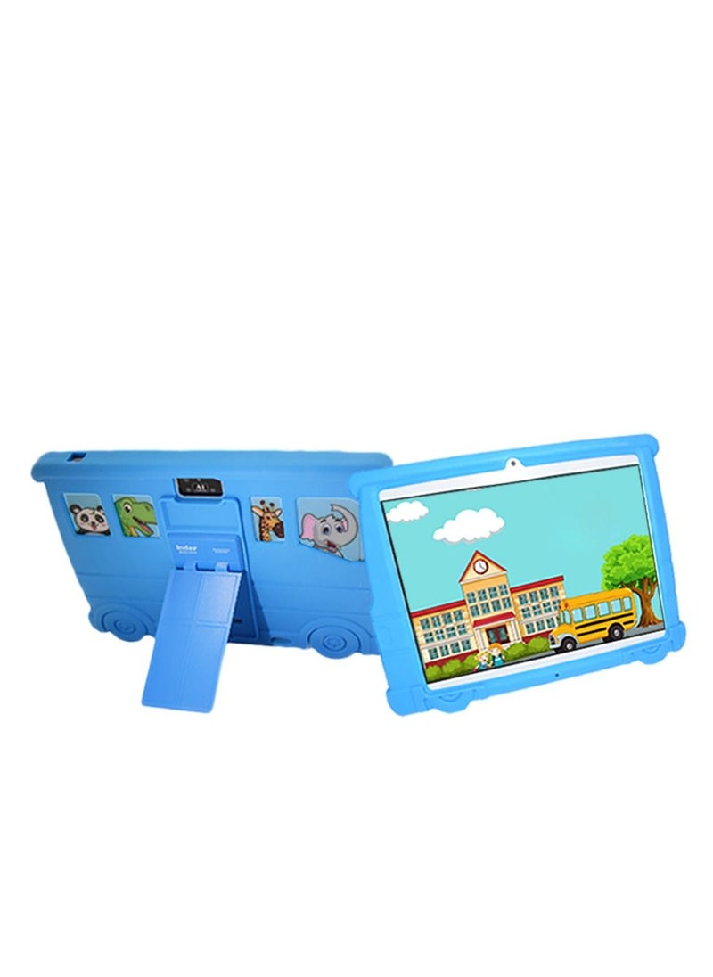 Inder - Android 10.1 Inch Kids Tablet WiFi Bluetooth 5G Dual SIM Early Education Tablet Built-in Stand Silicon Case - Blue - Image 1